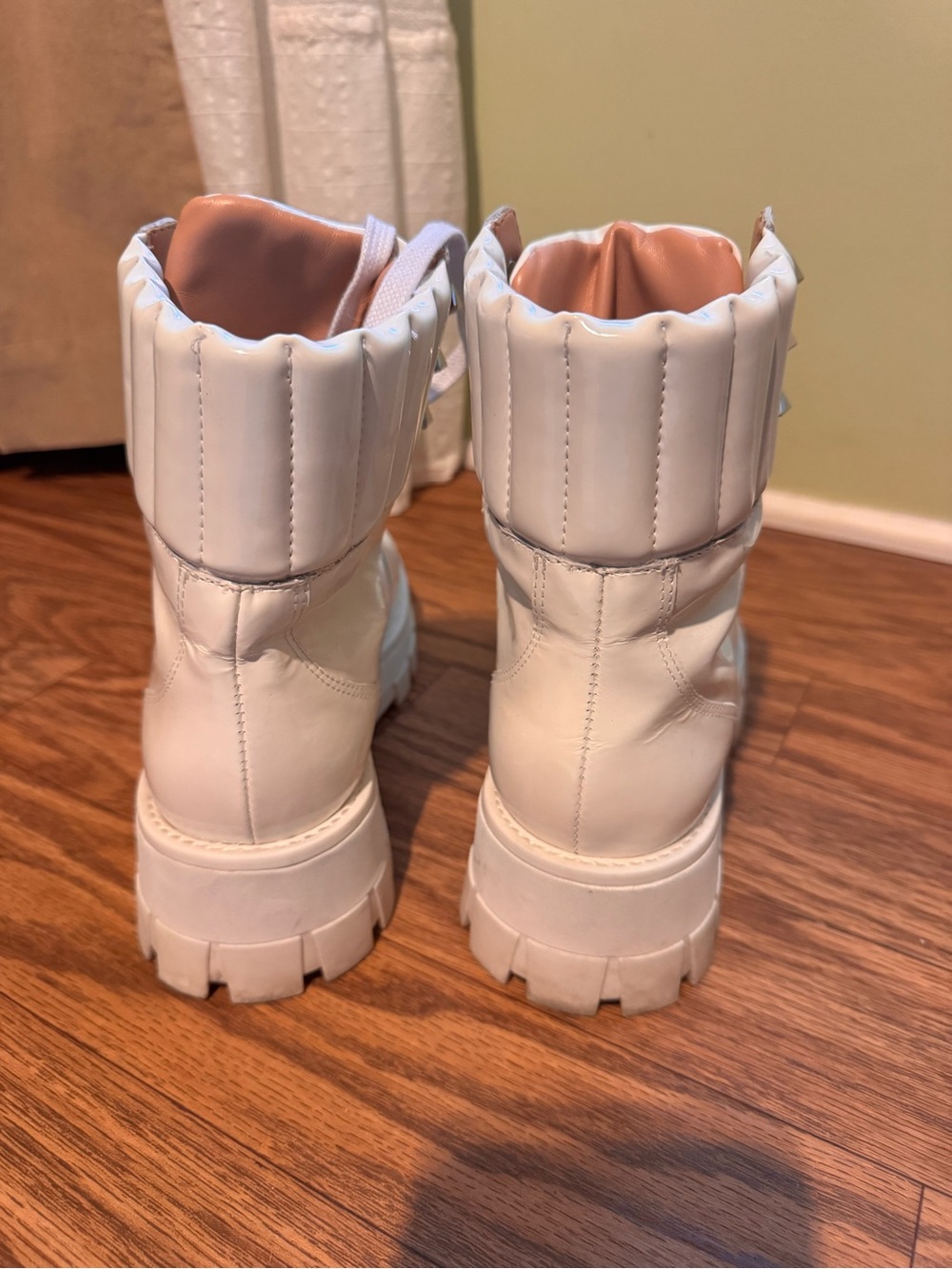 Schutz White Sutton Lace-Up Boots - Picture 5 of 7